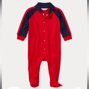 Ralph Lauren Cotton Jersey Footed Coverall